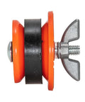 Side view of 2 Inch IPS Mechanical Test Plug With Screw And Zinc Nut ABS Plastic Toilet Drain Plug for plumbing testing.
