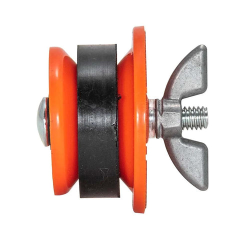 Side view of 2 Inch IPS Mechanical Test Plug With Screw And Zinc Nut ABS Plastic Toilet Drain Plug for plumbing testing.