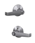 Elan Bed And Bath Privacy Door Lever With Push Button Inside Unlock Satin Chrome Finish No Fuss Easy Installation