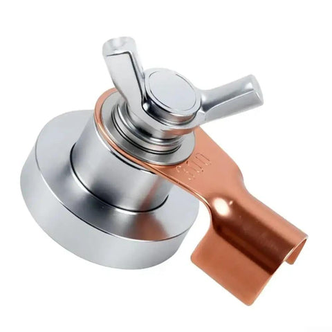 Premium Heavy-Duty Grounding Magnetic Clamp Set For Welding Jobs Includes Two Giant Sizes Plus One Small One with metal components.