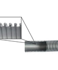 Close-up view of the Premium 50 Foot Shop Vacuum Hose With Power Tool Adapter Set For Dry And Wet Cleanup Crush Proof Interior Flexible And Smooth