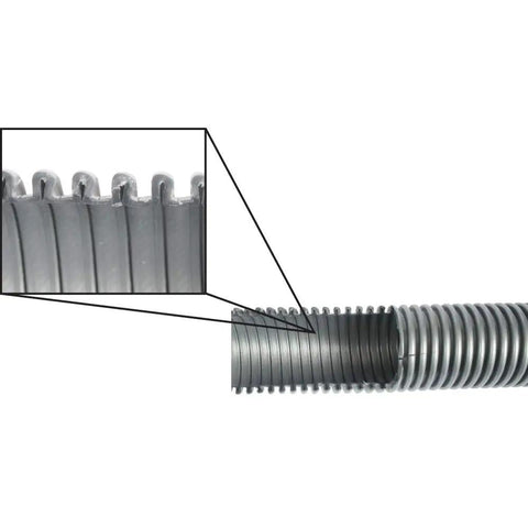 Close-up view of the Premium 50 Foot Shop Vacuum Hose With Power Tool Adapter Set For Dry And Wet Cleanup Crush Proof Interior Flexible And Smooth