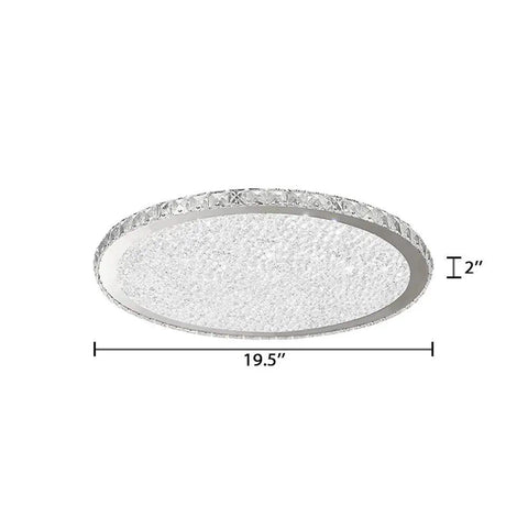 Crystal Round LED Flush Mount Ceiling Light Dope Modern Glow Warm White Close To Ceiling Chandelier Fixture For Living Room