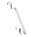 Over Cabinet Towel Bar With Hooks For Bathroom And Kitchen Brushed Stainless Steel No Install Needed 9 Inch Length