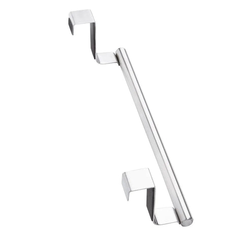 Over Cabinet Towel Bar With Hooks For Bathroom And Kitchen Brushed Stainless Steel No Install Needed 9 Inch Length
