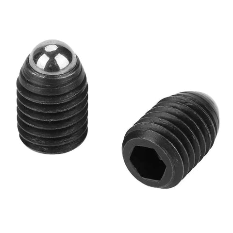 Heavy Duty Carbon Steel Ball Spring Plungers Set With Hex Socket Screws For Mechanic Projects And Shop Builds showing black plunger design.