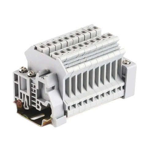 10 Pieces E UK DIN Rail Terminal Block End Stopper Bracket For 35mm Wide Rail Gray Nylon PA66 Housing Fire Retardant DIN Rail Mount