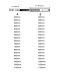 Diagram showing extension and retraction measurements for Beefy Ball Bearing Drawer Slides Heavy Duty Full Extension Side Mount Telescopic Runners Track 3 Section 44In Pair 120Kg Load Capacity Soft Close Optional Rails.