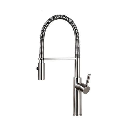 Brushed el Kitchen Faucet with Pull Down Dual Sprayer Brass Mixer Tap Black Hose Mount Modern Design for Easy Water Control with sleek metal finish