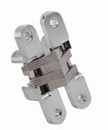 Sturdy 180 Degree Hidden Cabinet Hinges 68.8mm For Round Corner Doors Easy To Attach Backset 94mm Stainless Steel Zinc Alloy