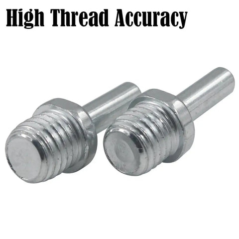Heavy Duty Steel Drill Thread Adapter Kit For Angle Grinders Hand Power Tools Adapts 5/8 Male Threads To 8 Mm Round Shanks shiny steel adapters with precise threads for quick swaps.