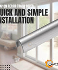 Stainless Steel Patio Door Track Cover For Sliding Glass Doors, Easy Fix For Worn Tracks, six feet long, shown installed.