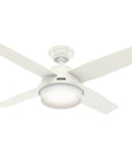 44 Inch Indoor Ceiling Fan With LED Light And Remote, White Modern Ceiling Fan With Four Blades For Bedroom, Living Room Or Kitchen, Standard Mount, Energy Efficient Lighting And Quiet Operation, showing top view.