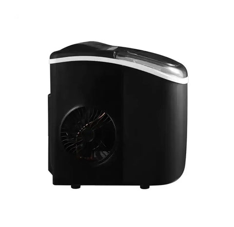 Hassle Free Countertop Ice Maker With Small And Large Cube Options For Campouts Tailgates And Home Bars delivering portable ice in black finish.