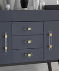 10 Pack 5 Inch Gold Acrylic Drawer Pulls With Seven Point Five Inch Overall Length on grey kitchen cabinet