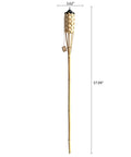 57 Inch Bamboo Tiki Torch Set For Outdoor Patios And Backyards, Natural Woven Torch With Fiberglass Wick And Metal Fuel Canister, Long Burning.