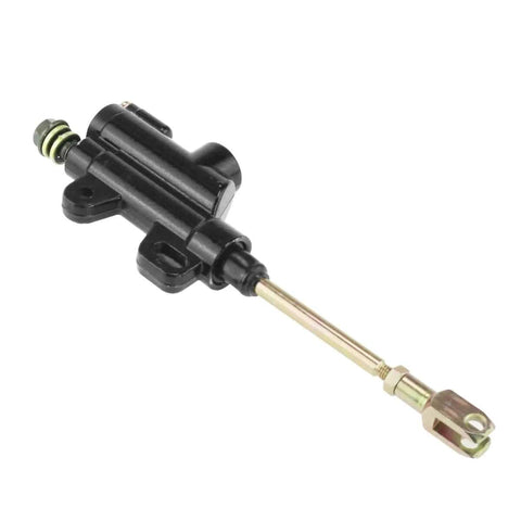 10mm Banjo Rear Hydraulic Foot Brake Master Cylinder For Dirt Bikes And ATVs, Fits 50cc To 125cc Models, Black Aluminum
