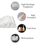 No Sweat Clear Pof Heat Shrink Wrap Bags 100 Piece Pack For Effortless Diy Packaging And Craft Projects 5.1X7.9 Inch Transparent bag stack with high transparency.