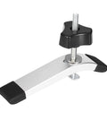 No Nonsense Quick Acting T Track Hold Down Clamp Set For Woodworking, shown in side view with black handle and silver body.