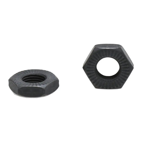 Front And Rear Hollow Shaft Nuts 3/8 Inch Zinc Alloy Hub Lock Nuts For MTB Quick Repair 4 Pack showing black finish
