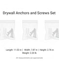 Heavy Duty Drywall Anchors With Steel Screws Kit For Hollow Walls Durable PP Plastic Expansion Plugs For Easy Mounting Shelves Mirrors Pictures Cabinets And Decor In Home Or Office. Set with 11.02 in x 7.87 in bag