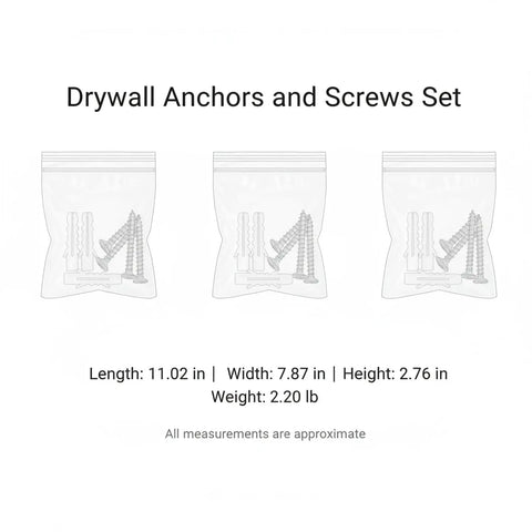 Heavy Duty Drywall Anchors With Steel Screws Kit For Hollow Walls Durable PP Plastic Expansion Plugs For Easy Mounting Shelves Mirrors Pictures Cabinets And Decor In Home Or Office. Set with 11.02 in x 7.87 in bag