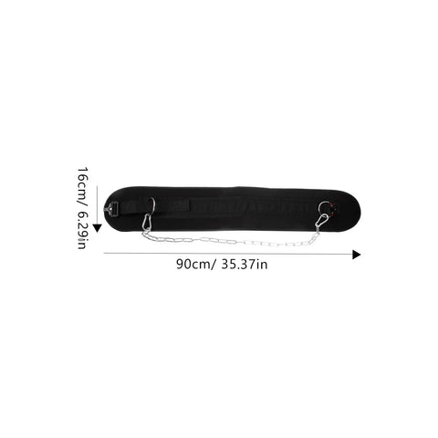 Heavy Duty Weightlifting Waist Belt With Thickened Metal Chain, 35.37in long, for Powerlifting, CrossFit, and Pull Ups
