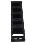 1M Open One Side Plastic Cable Drag Chain For CNC Machines 18 X 25mm Internal 23 X 35mm External Black Wire Carrier, front view