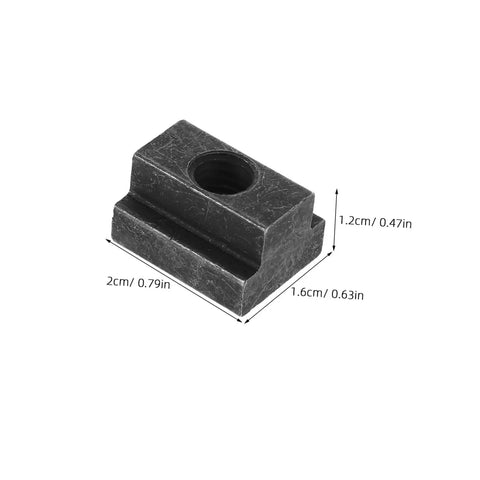 Heavy Duty 6 Piece T Slot Clamping Nuts Set Rock Solid High Strength T Nuts For T Slot Rails with precise dimensions and matte finish.