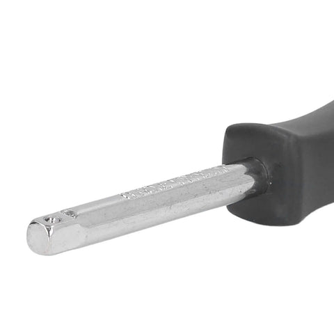 Close-up of steel socket with black grip from Two Piece 1/4 Inch Drive Socket Spinner Set With Comfortable Grip Handle For Auto Repair And Maintenance And Quick Replacement Tools Kit In Durable Steel Black And Silver.
