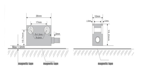 Diagram of Dual Axis Digital DRO Readout With 7 Digit Display, Magnetic Tape Encoder for precise measurements