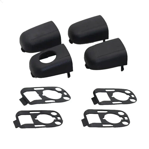 Upgrade Your Ride With This Super Cool Car Door Handle Ends Cap Trim Kit That Snaps Right On For Peop, 307 C2 And C3 Models To Make It Look Fresh With A Smooth Black Finish That Looks Lit., black plastic 8-piece door handle cap set for Peugeot 307 C2 C3