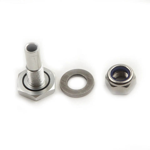 Solid Aluminum Soft Mount Vacuum Line Fitting Kit For 10mm Silicone Hose With Lock Nut Washer And O Ring Seal Universal Upgrade For Custom Builds And Street Rigs, aluminum fitting parts