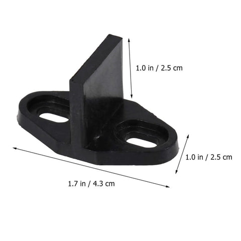 Set Of Two Sliding Barn Door Floor Guides - Adjustable Bottom Mount, Heavy Duty Floor Guides With Screws In Black Finish