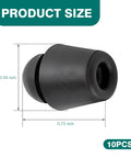 10 Pack Heavy Duty Automotive Rubber Hood And Trunk Mounds Elastic Door Damper Buffers Noise Reduction Shock Absorbers Badass Protection For Your Rig In Black, showing detailed size measurements.