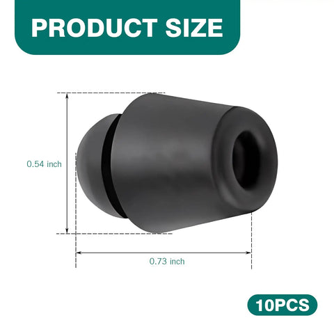 10 Pack Heavy Duty Automotive Rubber Hood And Trunk Mounds Elastic Door Damper Buffers Noise Reduction Shock Absorbers Badass Protection For Your Rig In Black, showing detailed size measurements.