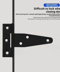 Beefy Heavy Duty 4 Pack T Type Hinges 6 Inch Premium Iron With One Point Two Millimeters Thickness For Wooden Crates Bags Indoor And Outdoor Villa Fences Built Like A Tank Durable Hardware You Can Rely On close-up view with smooth opening feature