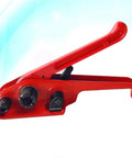 Manual Pet Strap Tensioner Tool With Palm Grip Handles Lightweight Portable Design Durable Steel Frame Quick Seal Fastener for cardboard boxes.