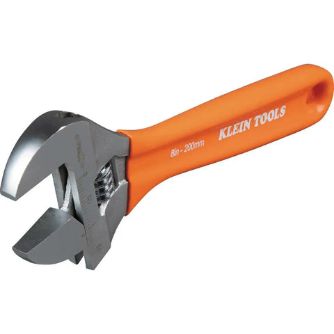 8-inch wrench from Extra Capacity Adjustable Wrench Set With 6 8 10 12 Inch Wrenches In Forged Alloy Steel SAE And Metric Four Piece With Dipped Handles