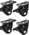 Four Pack Heavy Duty Furniture Casters With 360 Swivel Nylon Wheels And Secure Locking Brakes for smooth, quiet movement on floors.
