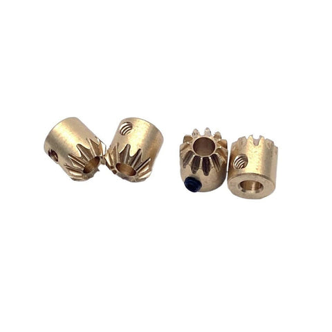 Two Pack Copper Bevel Gear Set 0.5M 12 Teeth Right Angle 1 To 1 Miter Pinion 2mm Bore Conical Bevel Gear For 90 Degree Transmission