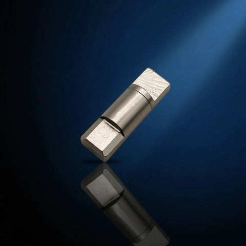 Real Deal Heavy Duty Rotary Hinge Shaft With Damping Joint Connector For Infinite Position Adjustment and Zero Sweat Custom Panel Fitting, silver metal 8mm x 25.5mm