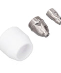 20Pack Plasma Cutter Torch Consumables Kit includes stainless steel nozzles and ceramic tips for heavy duty cutting jobs.