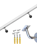 No-Nonsense Non-Slip PVC Handrail For Front Steps And Backyard Patios, Heavy Duty wall mount banister with brackets and screws