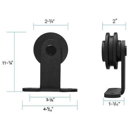 Two Pack Sliding Barn Door Rollers Only No Track T Shape Hangers Ultra Quiet Steel Bearings With Gcr15 Premium Nylon Wheel