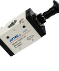 Push Pull Pneumatic Valve With Hand Lever, Three Way Air Control Valve, Direct Acting, Two Position, Three Eighth Inch NPT Ports