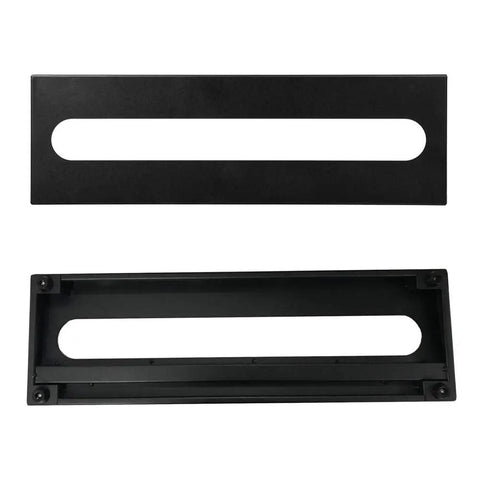 Top and bottom view of Compact 15.7 By 4.9 Inch Guitar Pedal Board with carry bag, built tough steel, fits 4-5 pedals, 8-degree tilt.