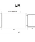 Technical drawing of Heavy Duty Workhorse 7.5KW Water Cooled Electric Spindle BT30 125mm Bore dimensions in mm.
