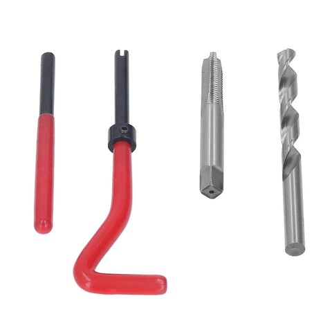 M8x1.25 Thread Repair Kit With 30 Pcs High Speed Steel Helical Inserts And Drill Bits, red tap and drill tools