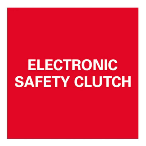 Built Like A Tank Cordless Angle Grinder With 18 Volt Brushless Motor And Flex Tail Head For No Sweat Cutting And Grinding Work Ships In A Rock Hard Carry Box But Excludes Battery And Charger Lets You Pack Only What You Need For Tomorrow - electronic safety clutch warning on a red background.